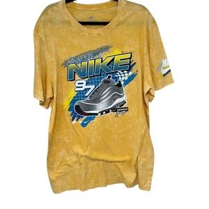 NWT Nike Mens Yellow Just Do It Airmax 97 Swoosh Racing Graphic T-Shirt Size XL